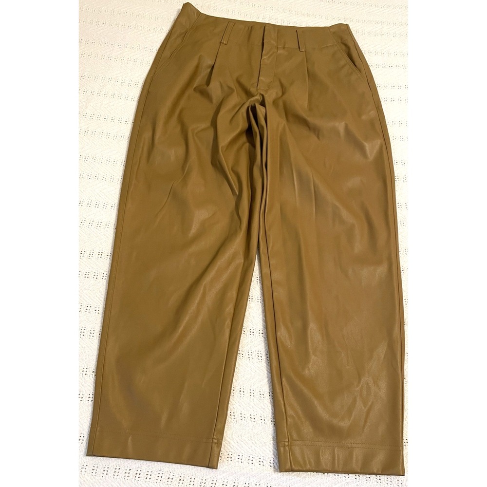 A New Day Barrel Ankle Pants Tan Polyurethane Polyester size‎ 12 City Classic